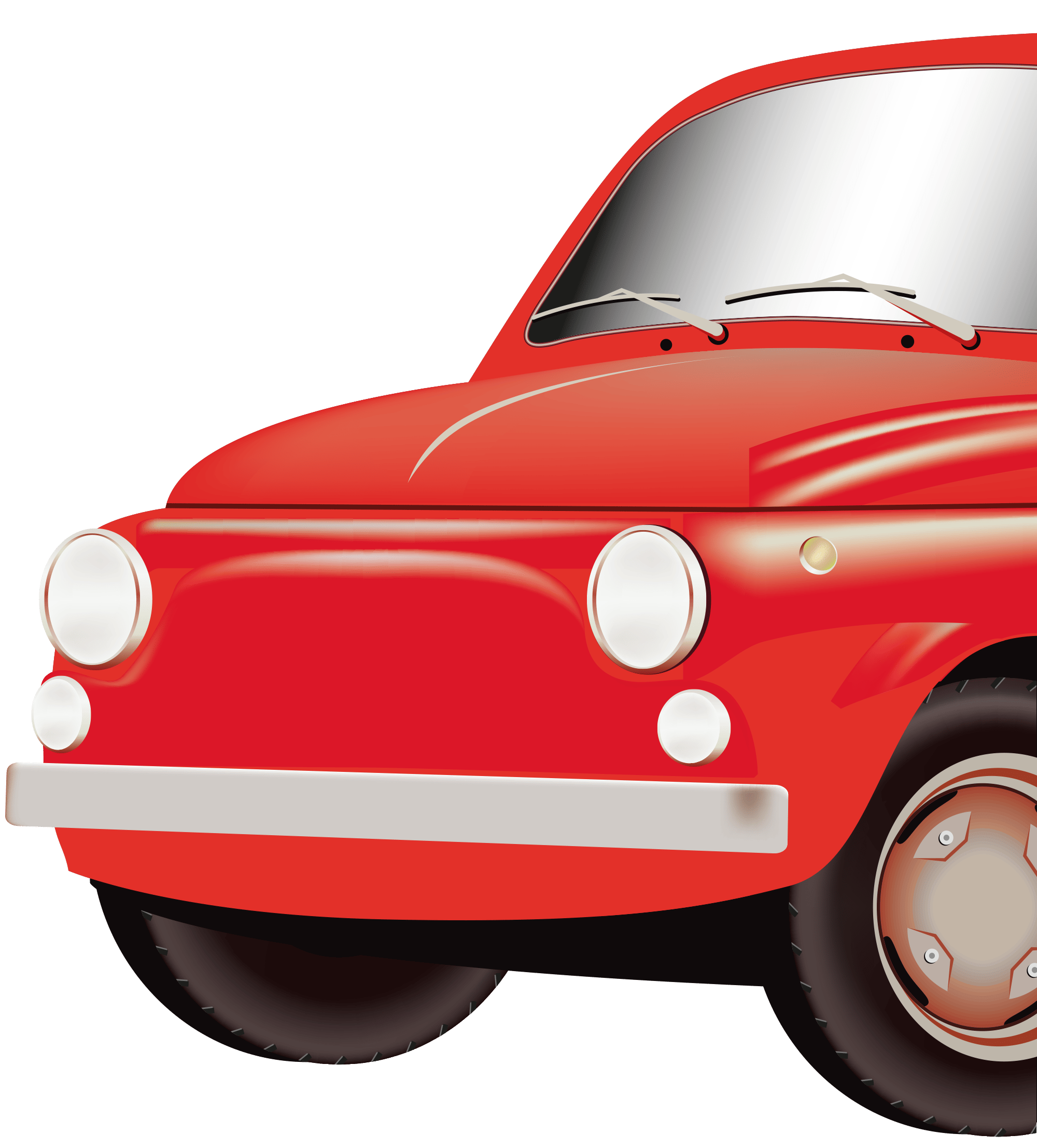 Rotes Auto in illustrativem Stil