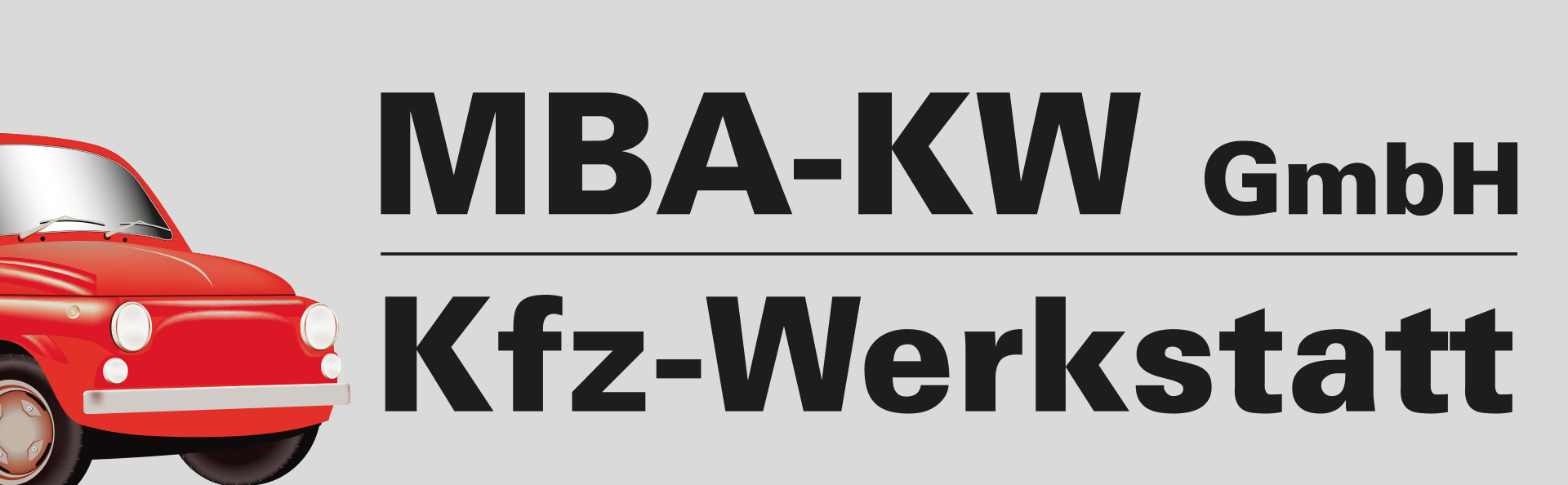 MBA-KW GmbH Kfz-Werkstatt Logo mit rotem Auto